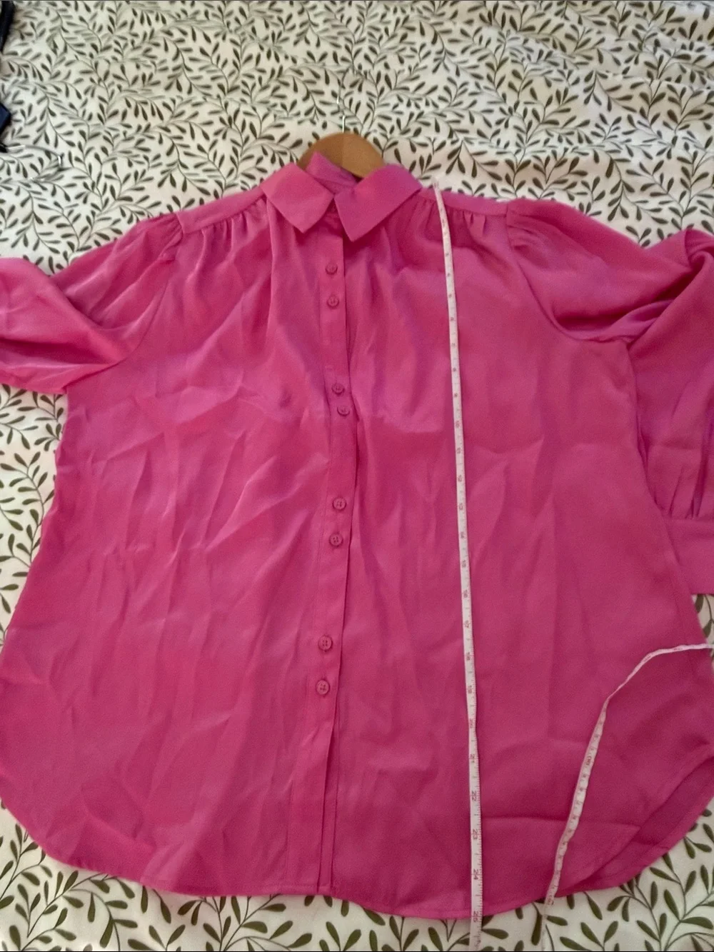 Ann Taylor Hot Pink Button-Up Blouse